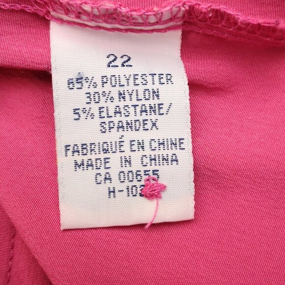 Penningtons Ladies Size 22 Dark Pink Button Front V-neck Long Sleeves Blouse - Picture 4 of 10